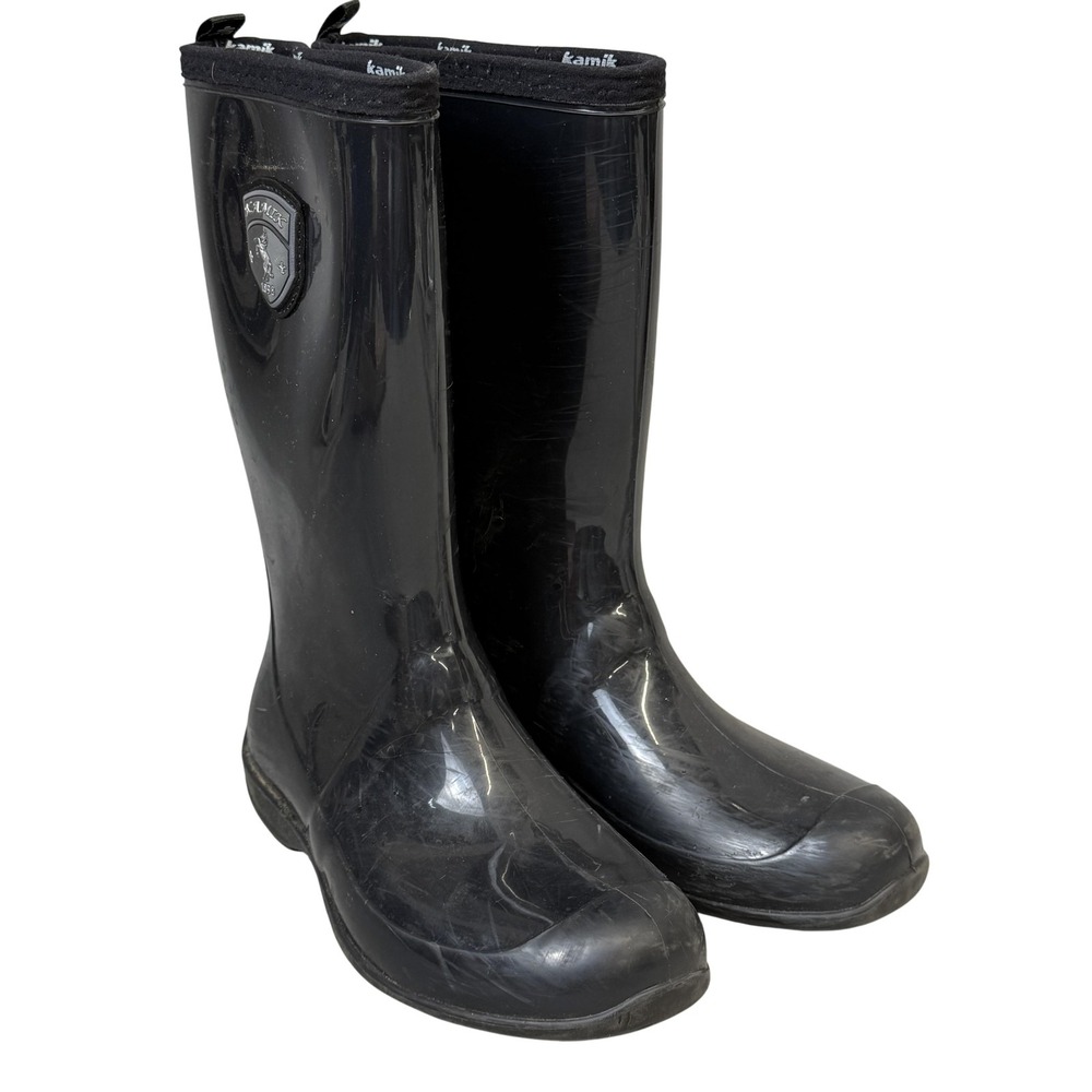 Kamik Boots Mens Size 7 Black Rubber Waterproof Tall Rain Madeโ In Canada